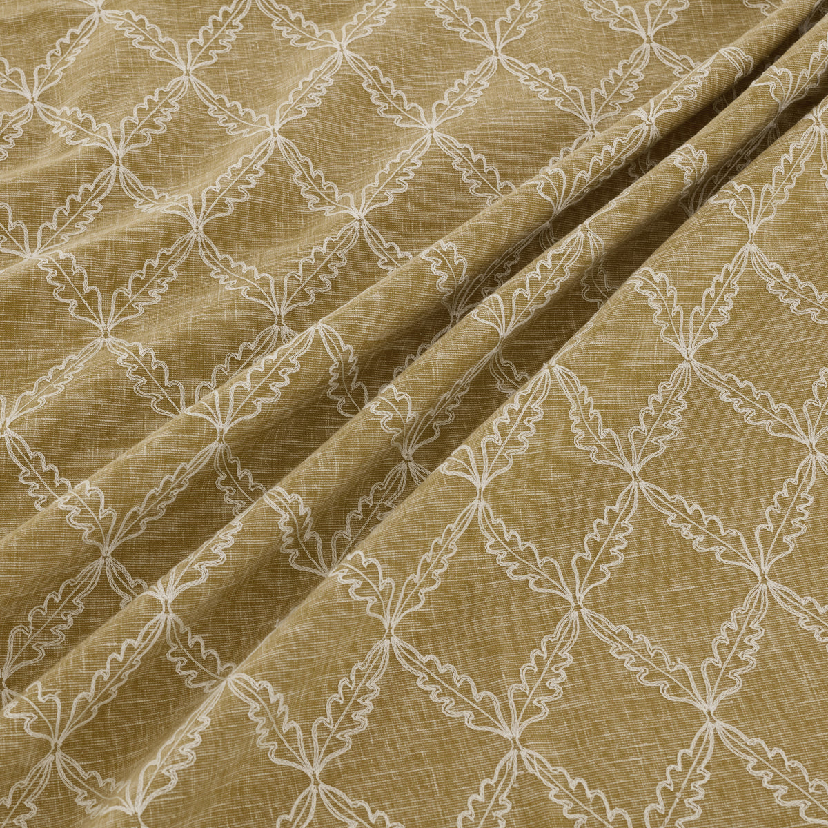 Ashley Wilde Edie Embroidered Fabric Ochre