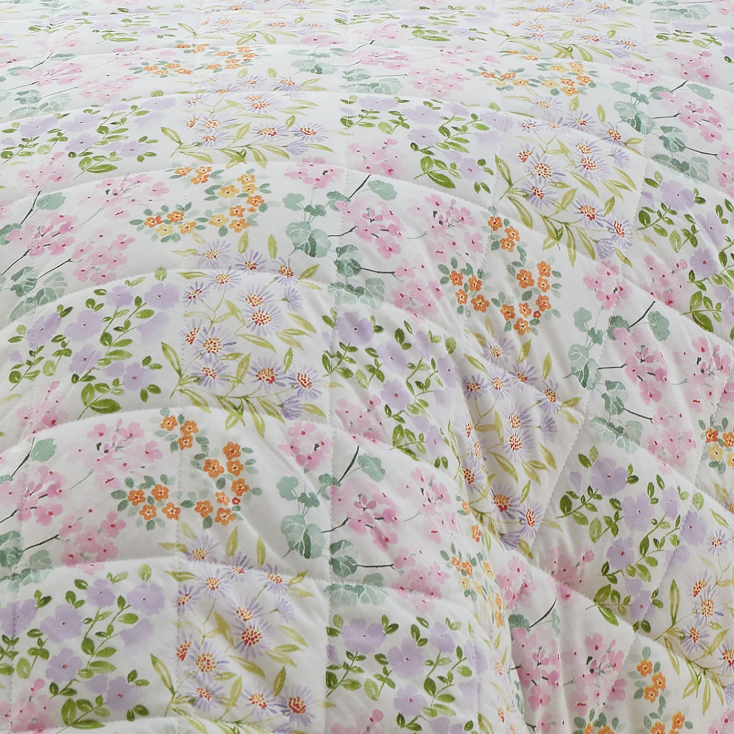 Dreams & Drapes Edith Floral Quilted Bedspread 200cm x 230cm Lilac