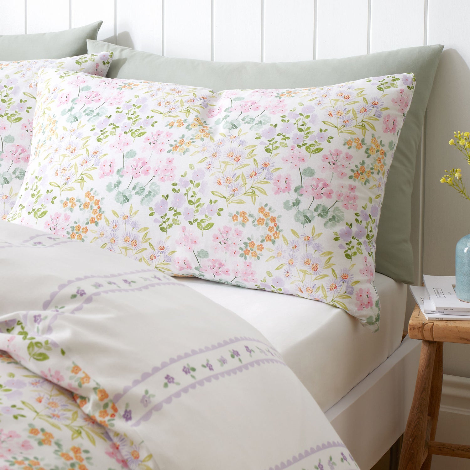 Dreams & Drapes Edith Floral Duvet Cover Bedding Set Lilac