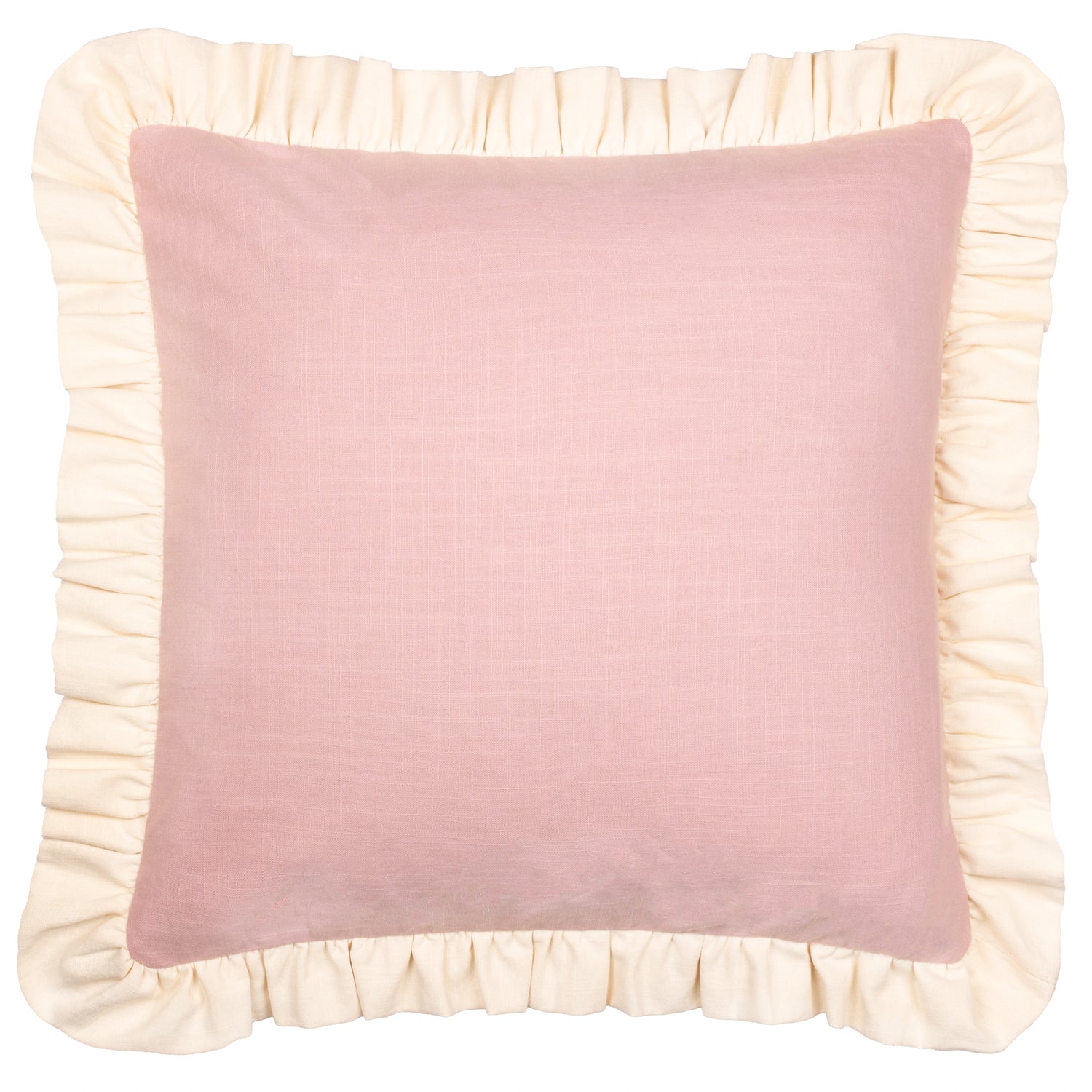 Wylder Effie Cotton Ruffle 45cm x 45cm Filled Cushion Petal Vintage Cream