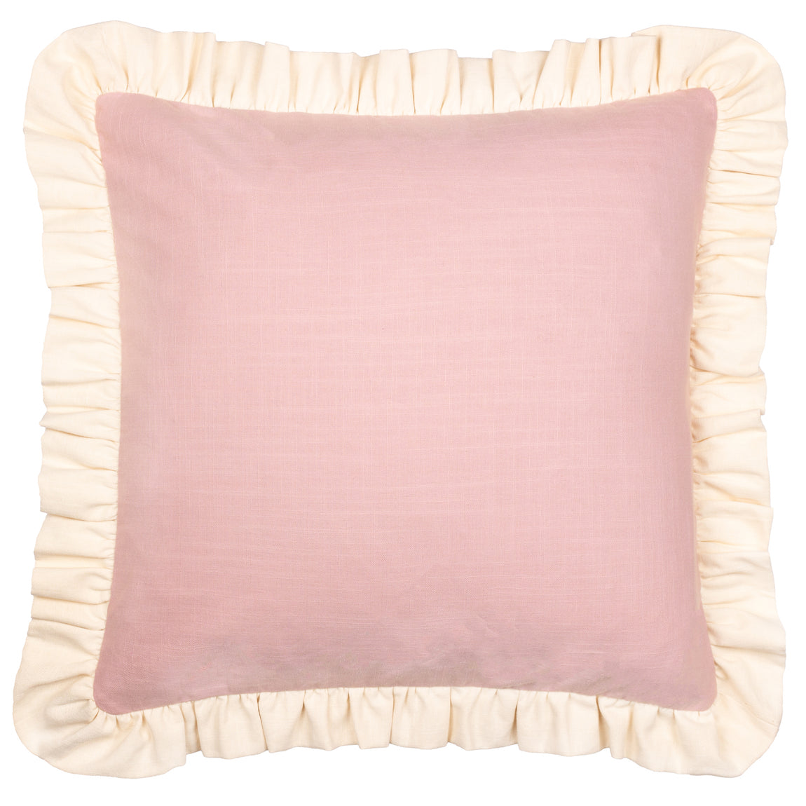 Wylder Effie Cotton Ruffle 45cm x 45cm Filled Cushion Petal Vintage Cream