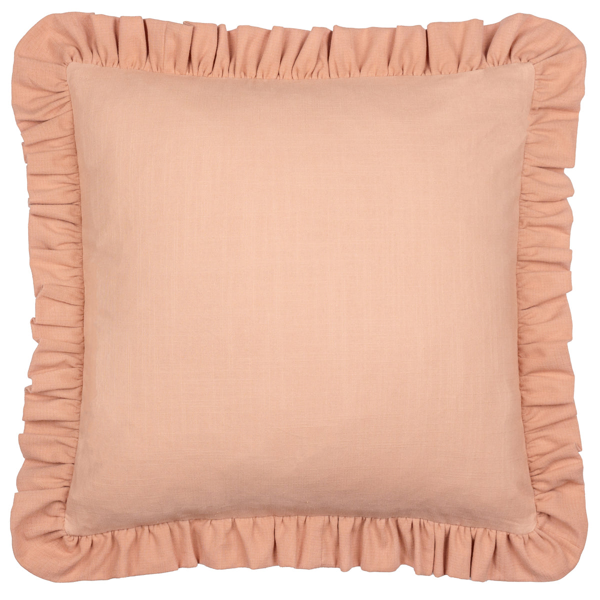 Wylder Effie Cotton Ruffle 45cm x 45cm Filled Cushion Rose Vintage Blush