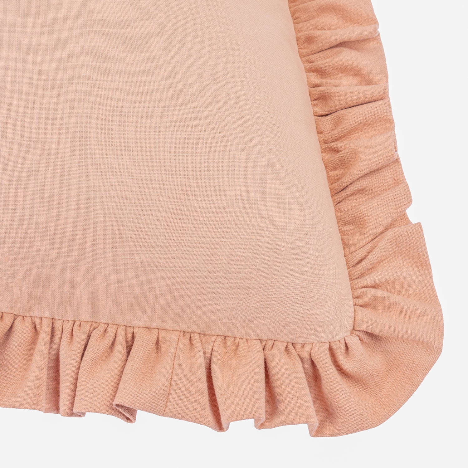 Wylder Effie Cotton Ruffle 45cm x 45cm Filled Cushion Rose Vintage Blush