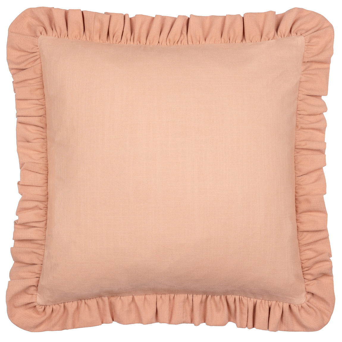 Wylder Effie Cotton Ruffle 45cm x 45cm Filled Cushion Rose Vintage Blush