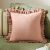 Wylder Effie Cotton Ruffle 45cm x 45cm Filled Cushion Rose Vintage Blush