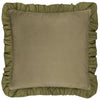 Wylder Effie Cotton Ruffle 45cm x 45cm Filled Cushion Sage Green