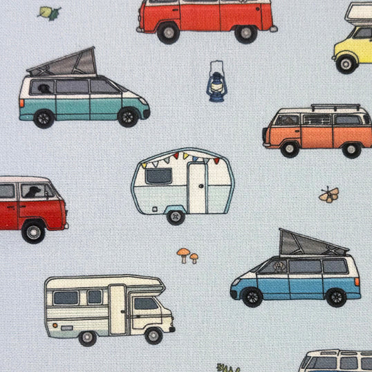 Emma Lawrence Cosy Campers Fabric Sky
