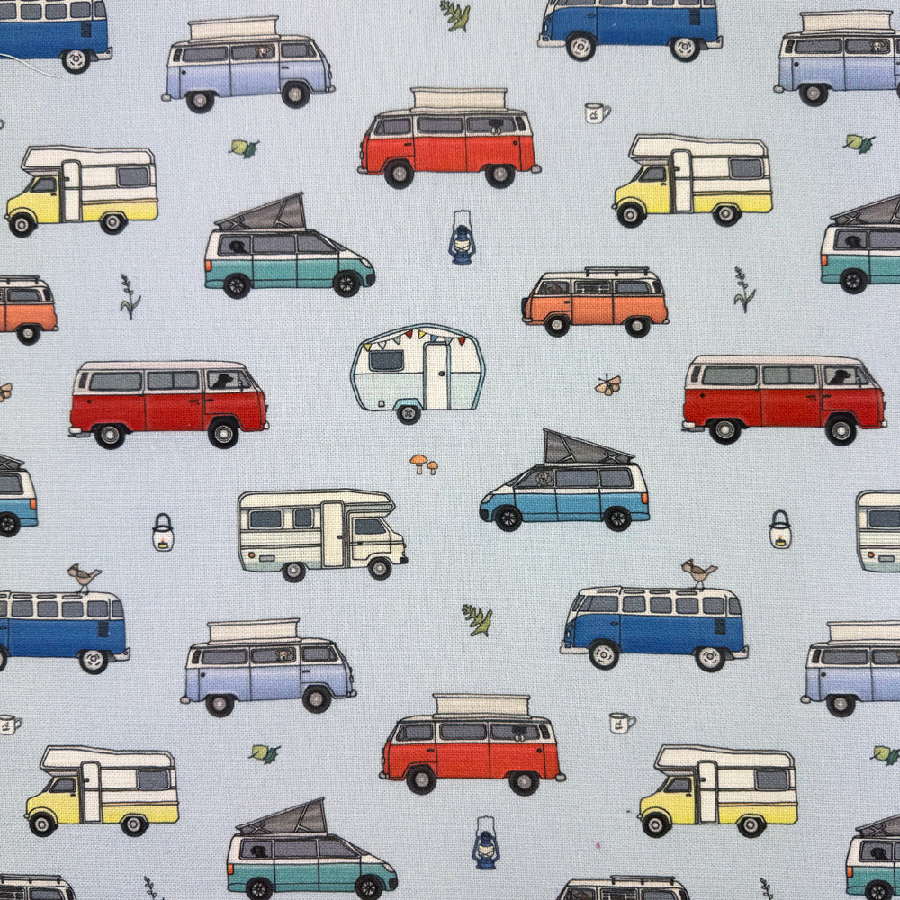 Emma Lawrence Cosy Campers Fabric Sky