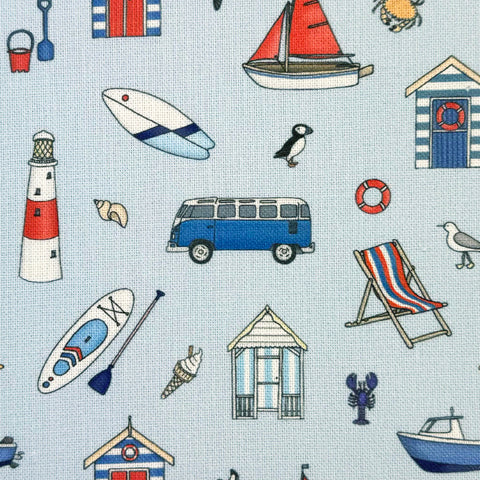 Emma Lawrence Seaside Stories Fabric Sky