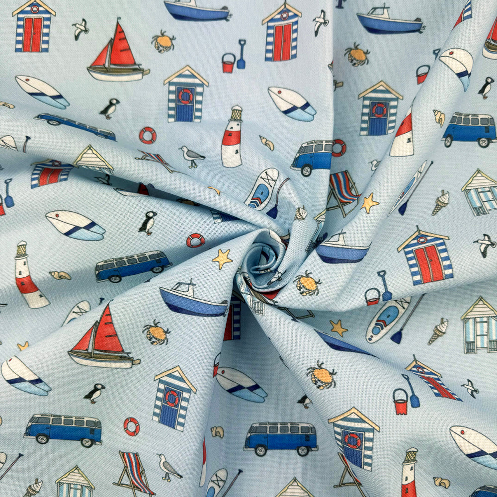 Emma Lawrence Seaside Stories Fabric Sky