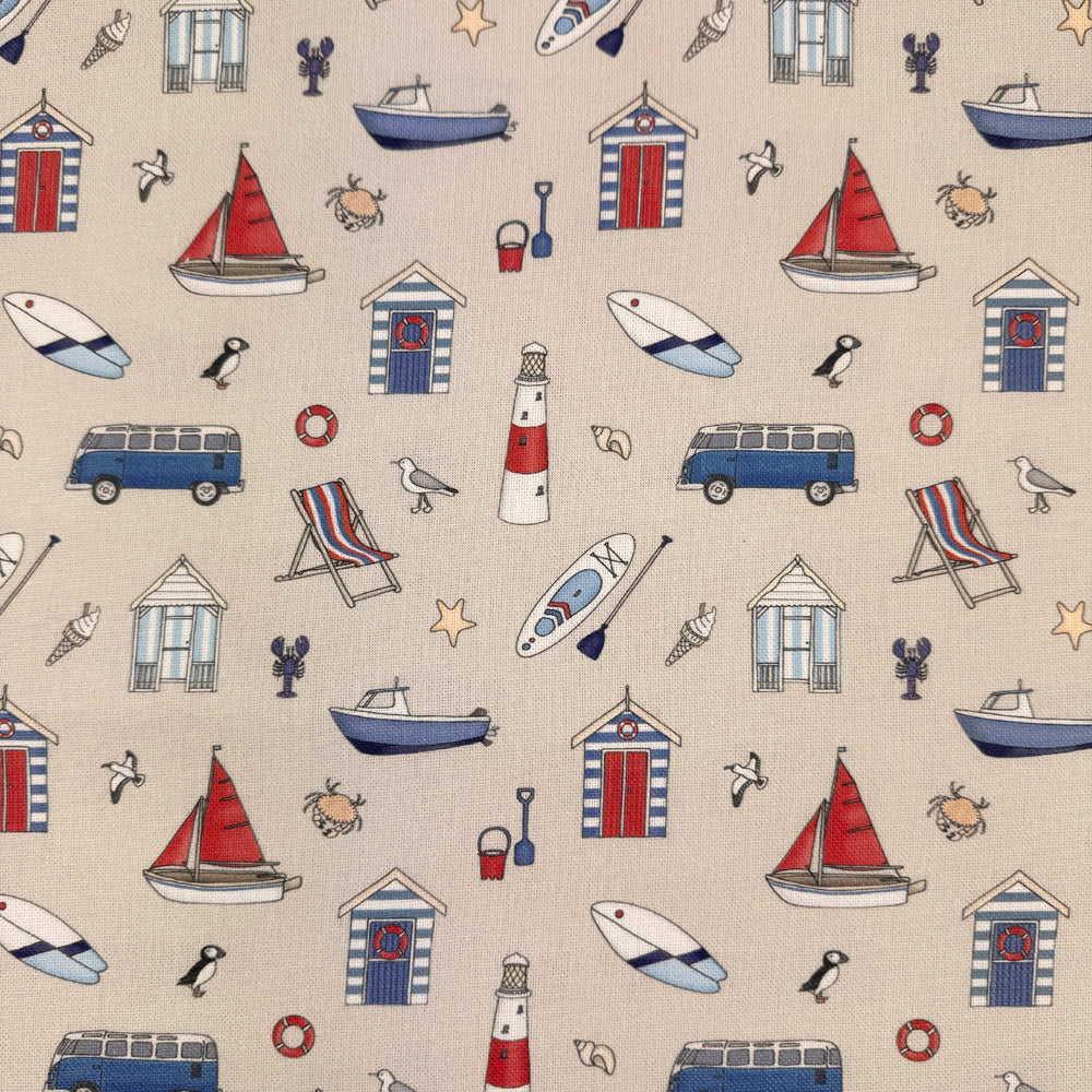 Emma Lawrence Seaside Stories Fabric Linen