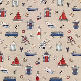 Emma Lawrence Seaside Stories Fabric Linen