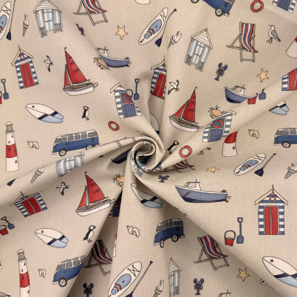 Emma Lawrence Seaside Stories Fabric Linen