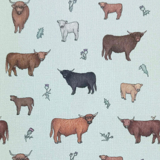 Emma Lawrence Meadow Moo Fabric Egg Shell