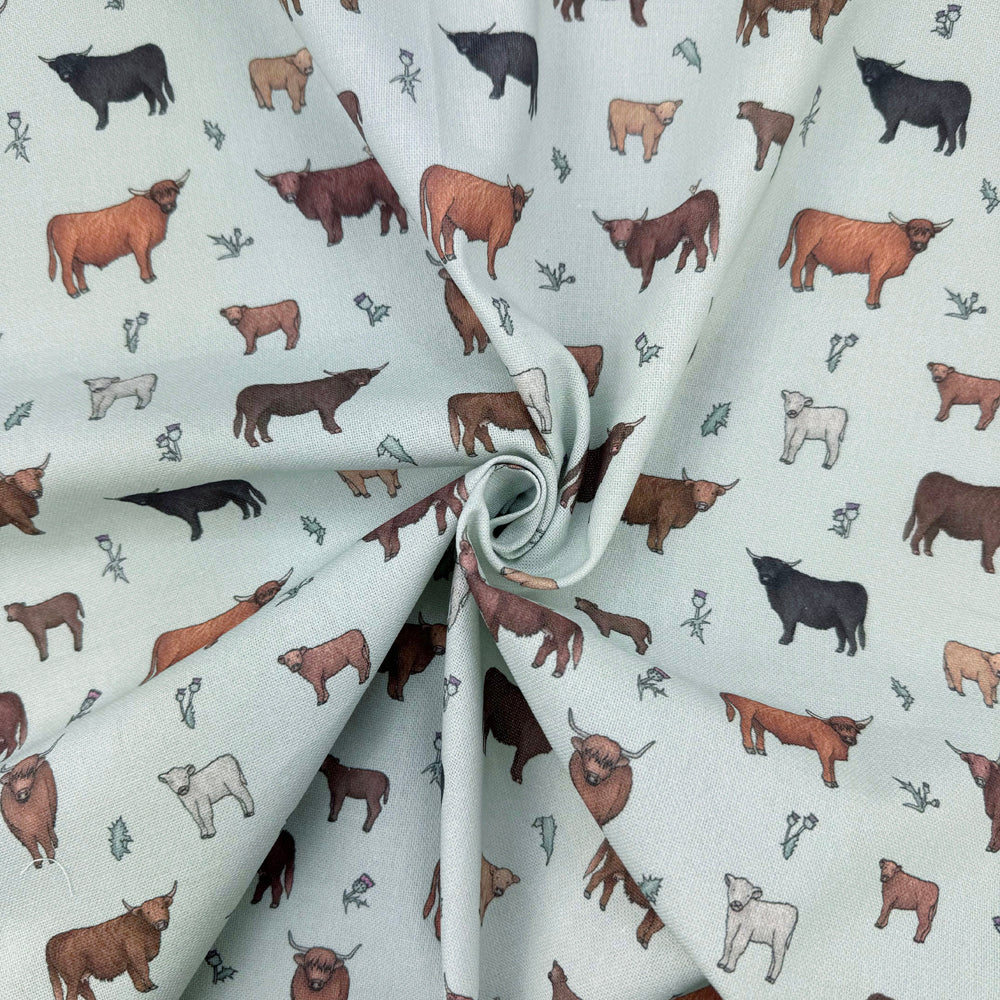 Emma Lawrence Meadow Moo Fabric Egg Shell