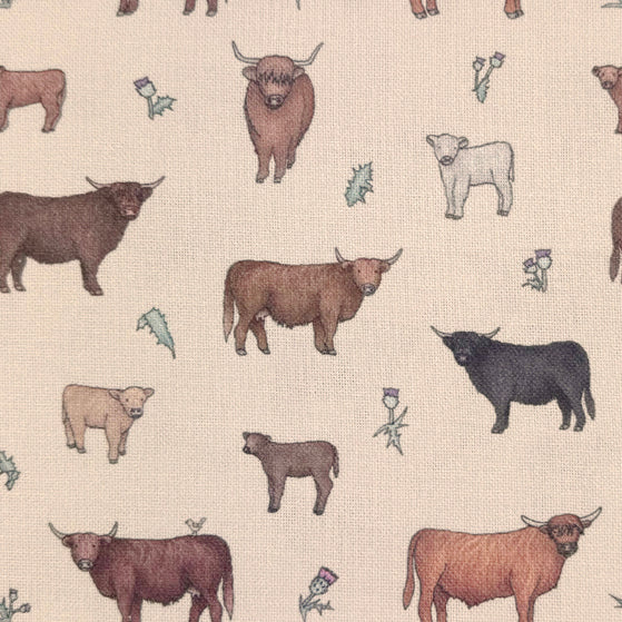 Emma Lawrence Meadow Moo Fabric Linen