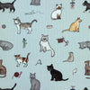 Emma Lawrence Winsome Whiskers Fabric Duck Egg