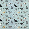 Emma Lawrence Winsome Whiskers Fabric Duck Egg