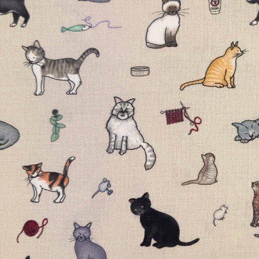 Emma Lawrence Winsome Whiskers Fabric Linen