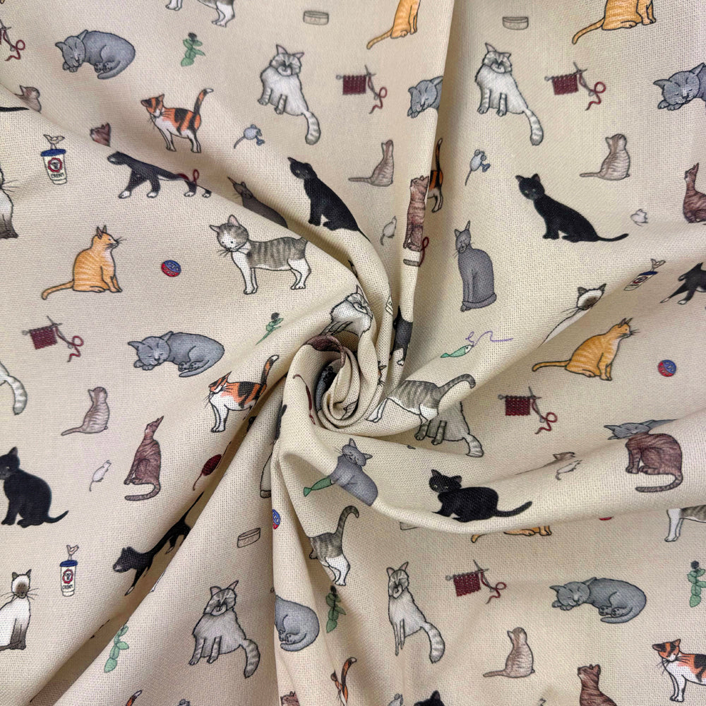 Emma Lawrence Winsome Whiskers Fabric Linen