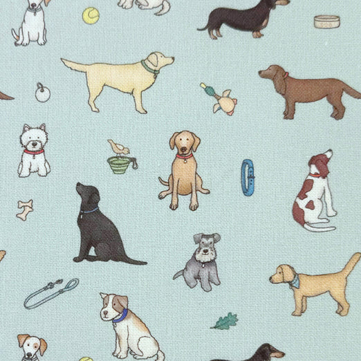 Emma Lawrence Barking Buddies Fabric Duck Egg