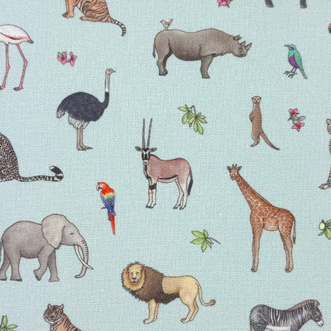 Emma Lawrence Safari Savanah Fabric Duck Egg