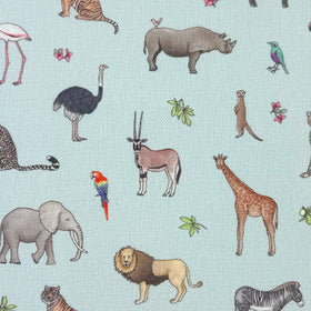 Emma Lawrence Safari Savanah Fabric Duck Egg