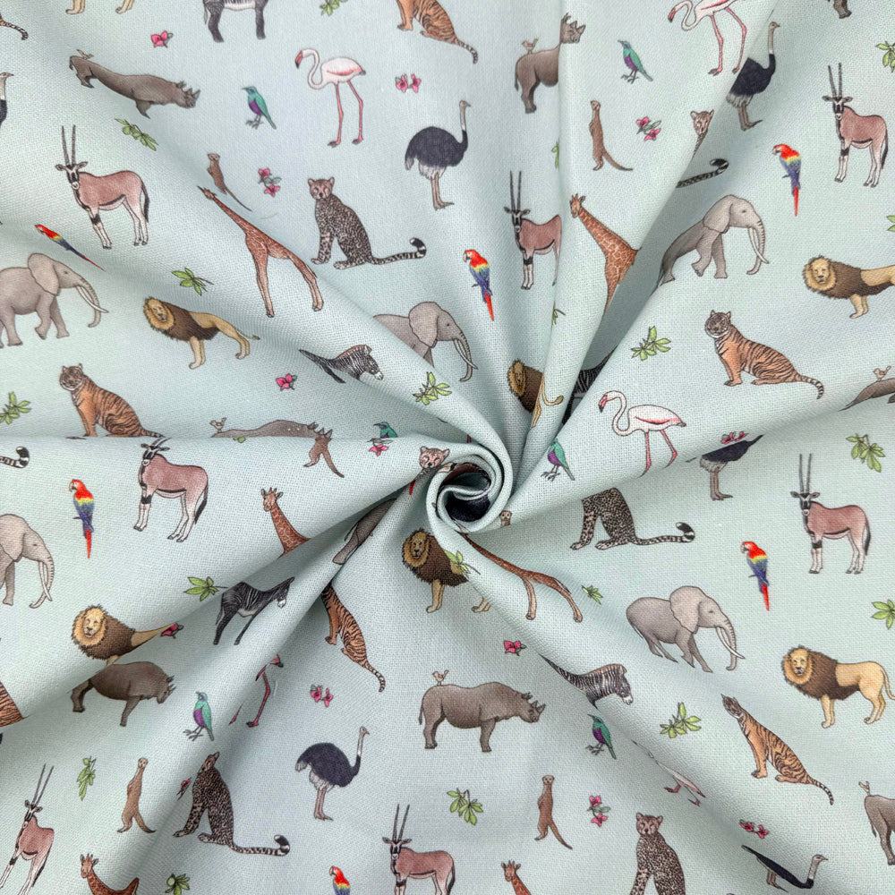 Emma Lawrence Safari Savanah Fabric Duck Egg