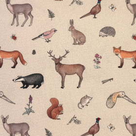 Emma Lawrence Forest Friends Fabric Linen