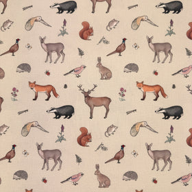 Emma Lawrence Forest Friends Fabric Linen