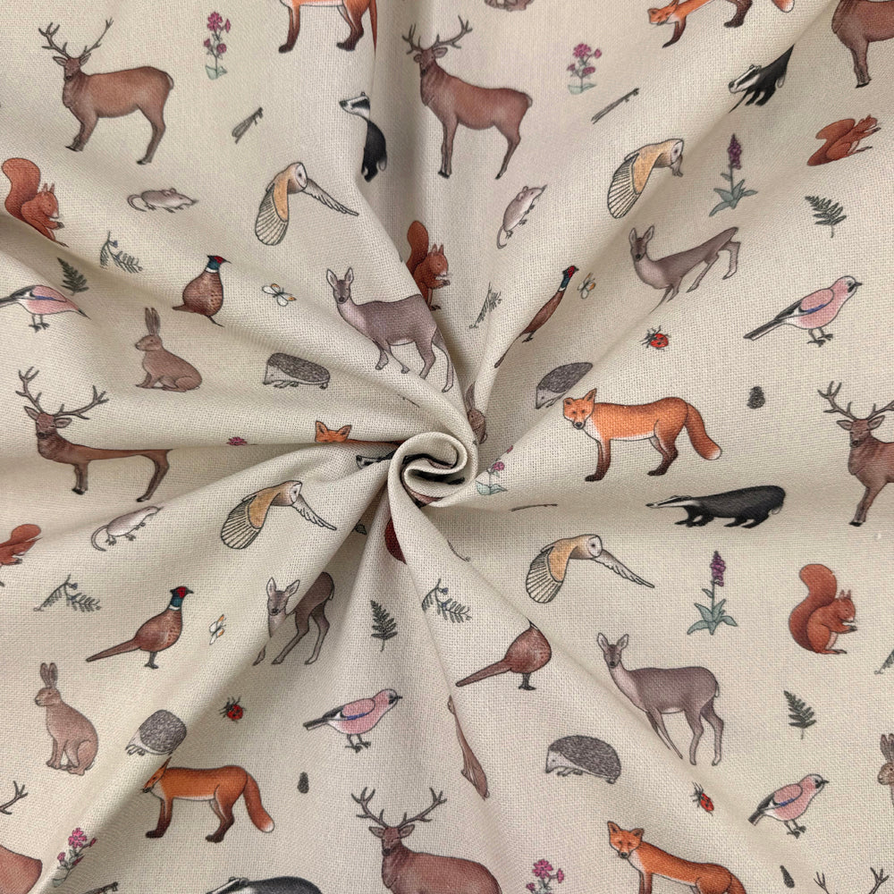Emma Lawrence Forest Friends Fabric Linen