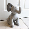 Herringbone Elephant Novelty Doorstop Grey