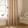 furn. Ellis Check Ready Made Eyelet Curtains Natural