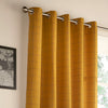 furn. Ellis Check Ready Made Eyelet Curtains Ochre