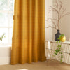 furn. Ellis Check Ready Made Eyelet Curtains Ochre
