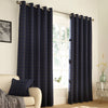 furn. Ellis Check Ready Made Eyelet Curtains Navy