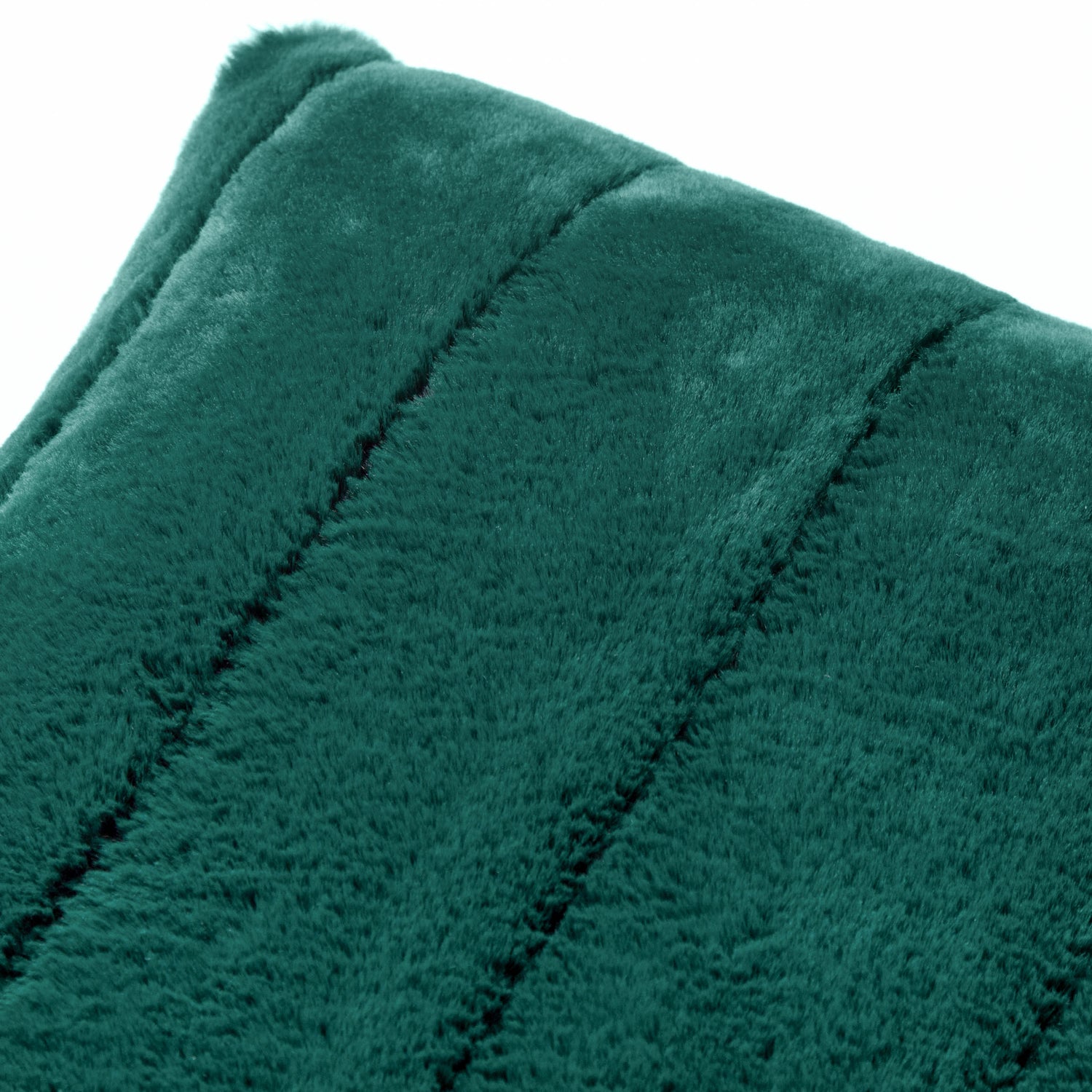 Paoletti Empress Faux Fur 45cm x 45cm Filled Cushion Emerald