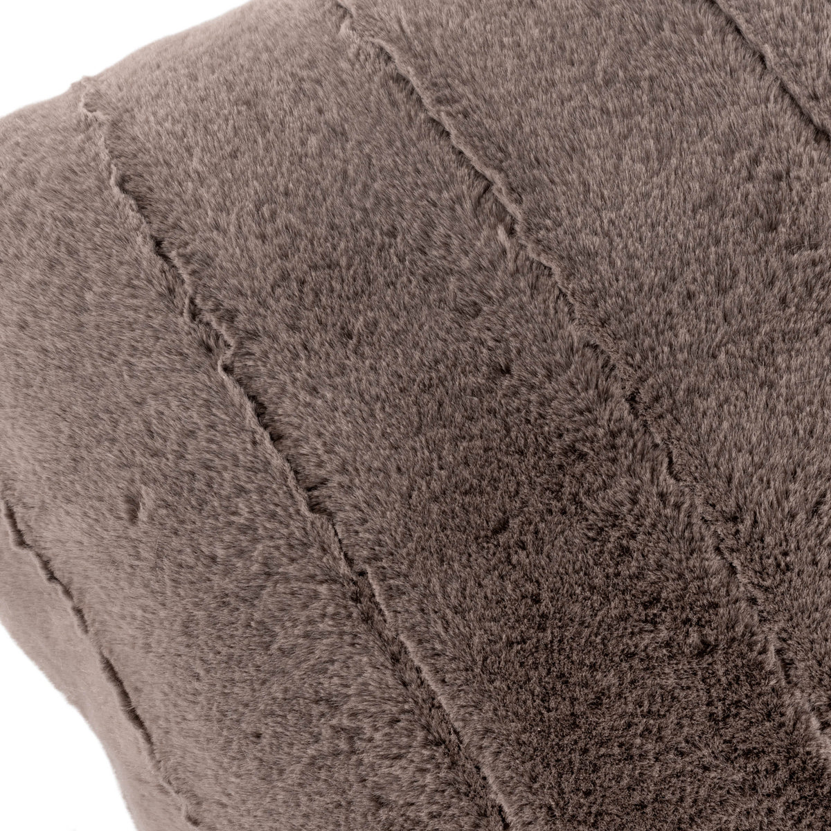 Paoletti Empress Faux Fur 45cm x 45cm Filled Cushion Taupe
