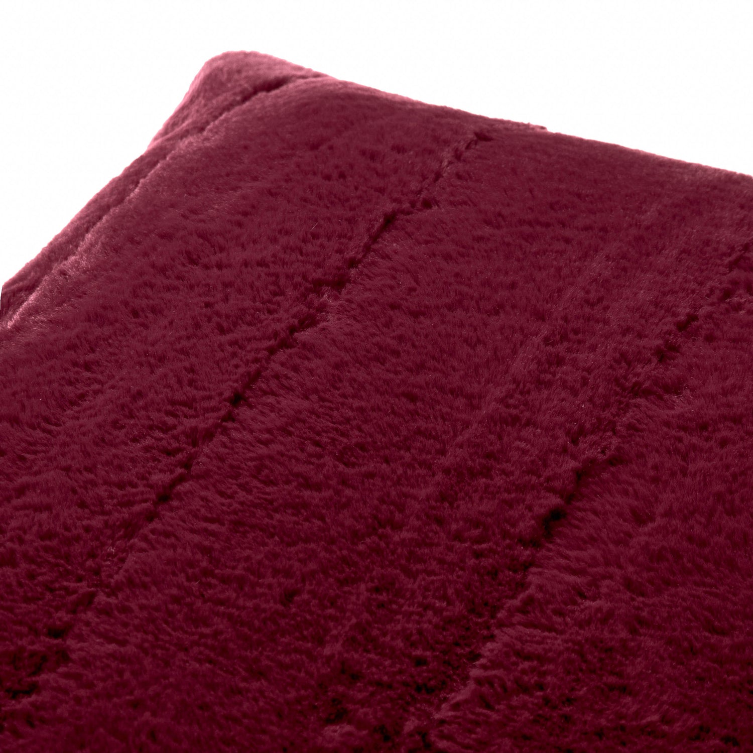 Paoletti Empress Faux Fur 55cm x 55cm Filled Cushion Ruby