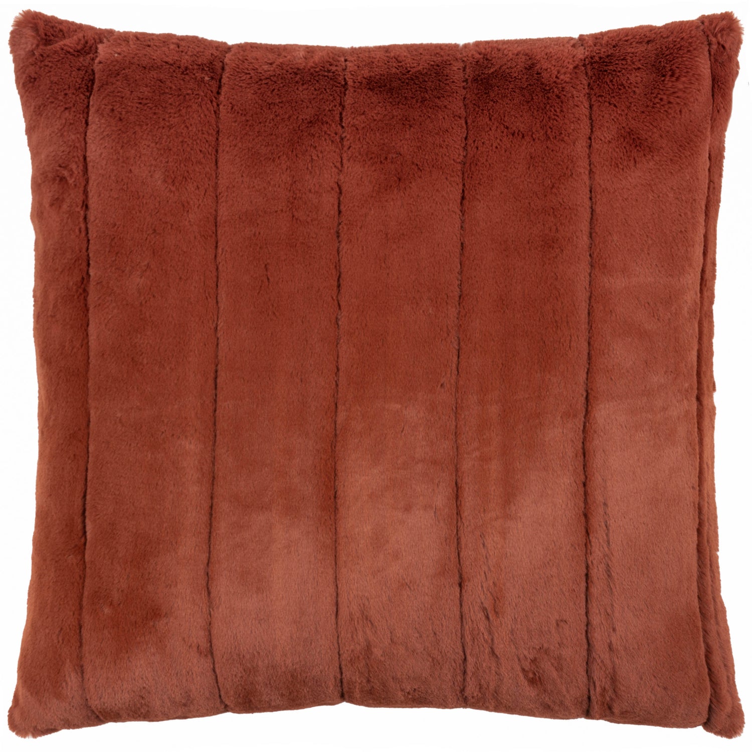 Paoletti Empress Faux Fur 55cm x 55cm Filled Cushion Rust