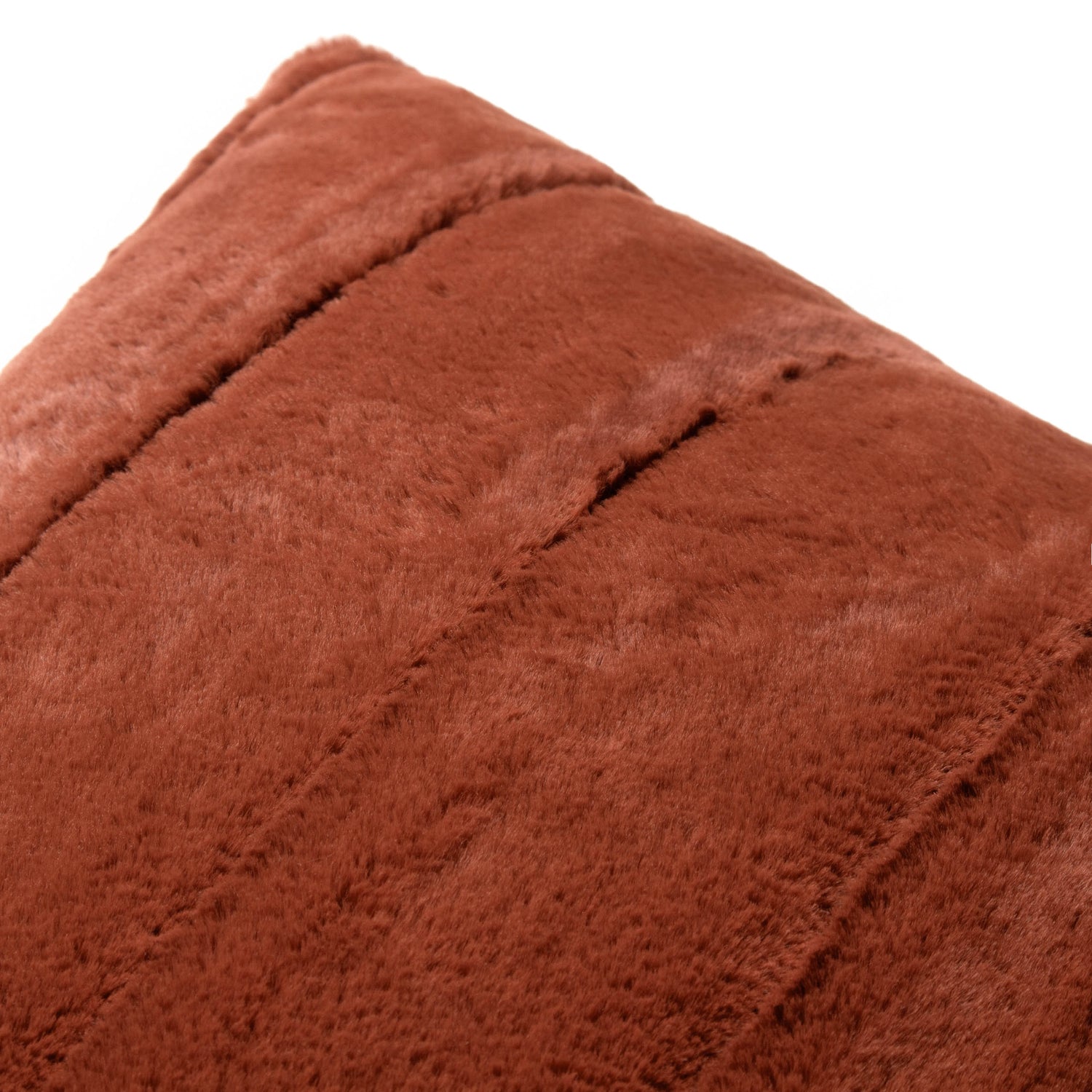 Paoletti Empress Faux Fur 55cm x 55cm Filled Cushion Rust