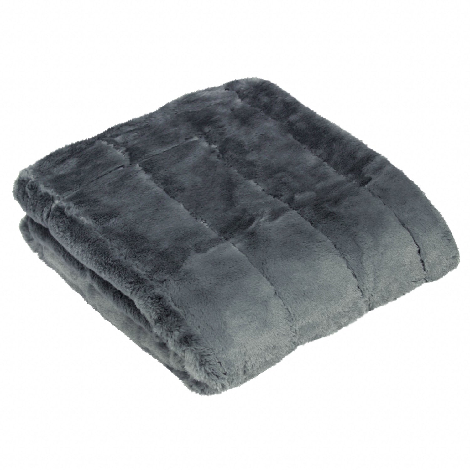 Paoletti Empress Faux Fur 130cm x 180cm Throw Charcoal
