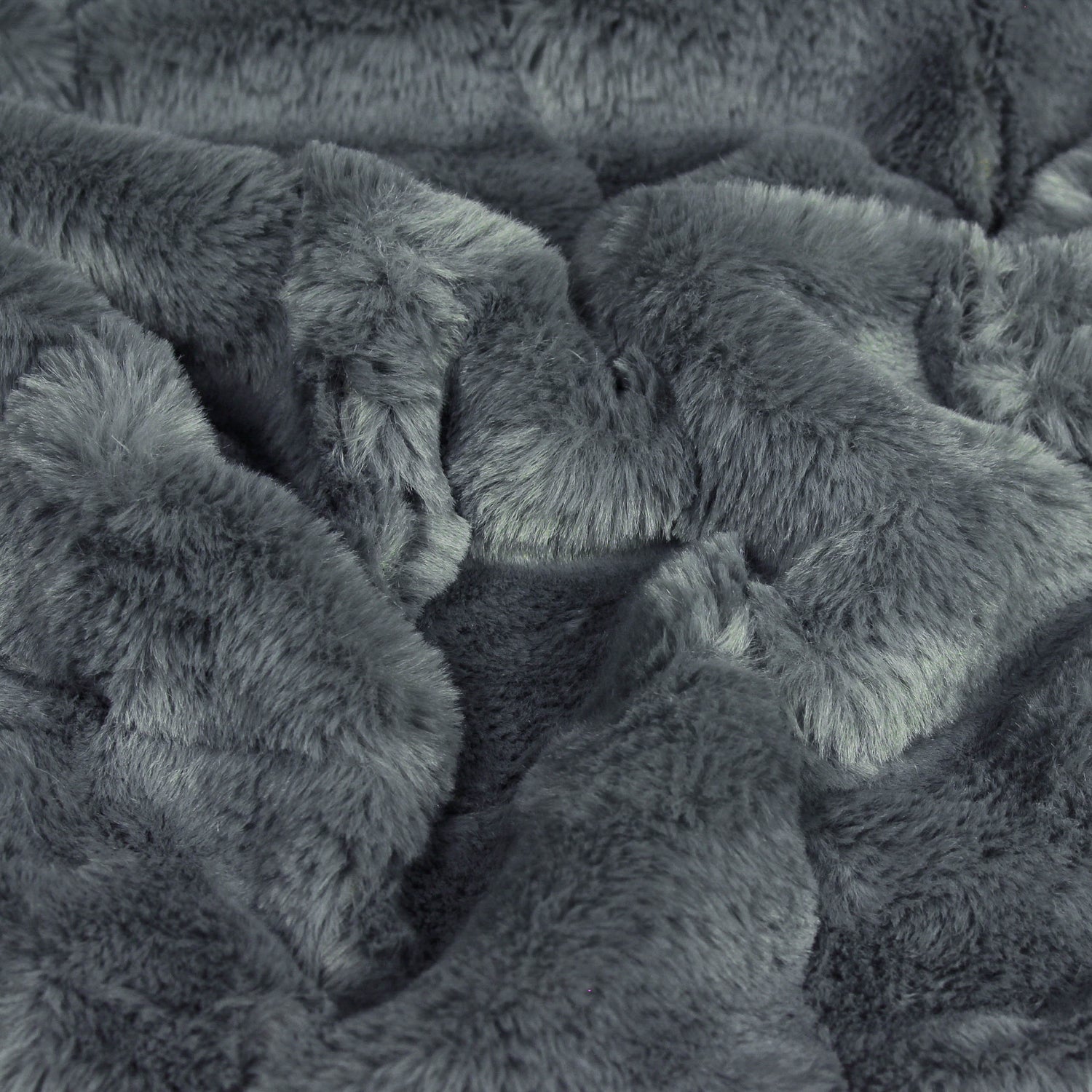 Paoletti Empress Faux Fur 130cm x 180cm Throw Charcoal