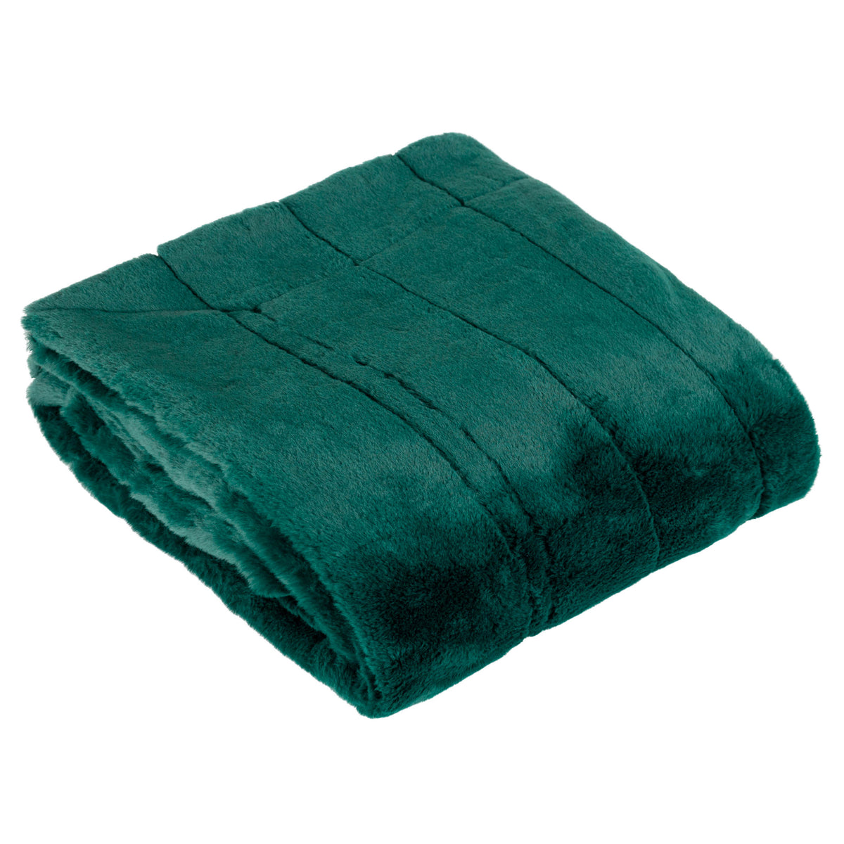 Paoletti Empress Faux Fur 130cm x 180cm Throw Emerald