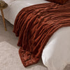 Paoletti Empress Faux Fur 130cm x 180cm Throw Rust
