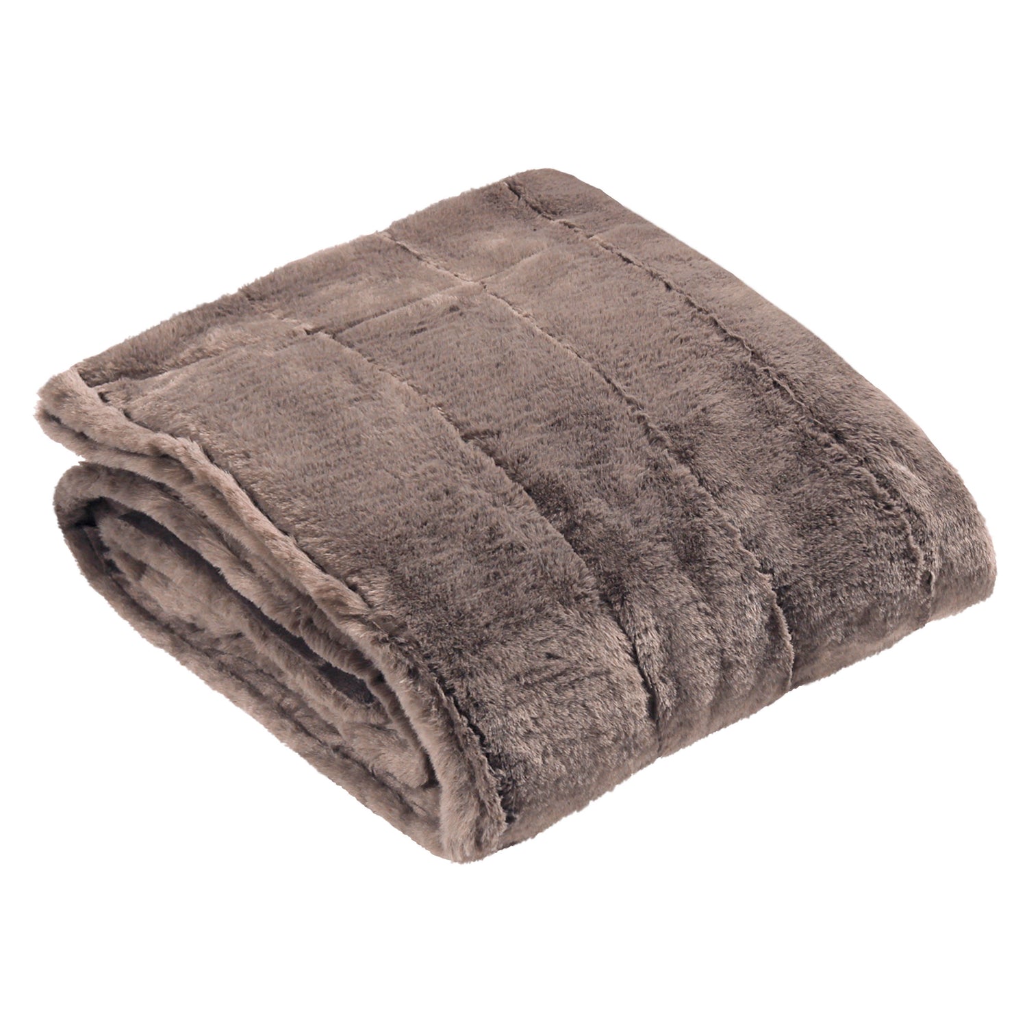 Paoletti Empress Faux Fur 130cm x 180cm Throw Taupe