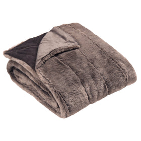 Paoletti Empress Faux Fur 130cm x 180cm Throw Taupe
