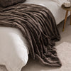 Paoletti Empress Faux Fur 130cm x 180cm Throw Taupe