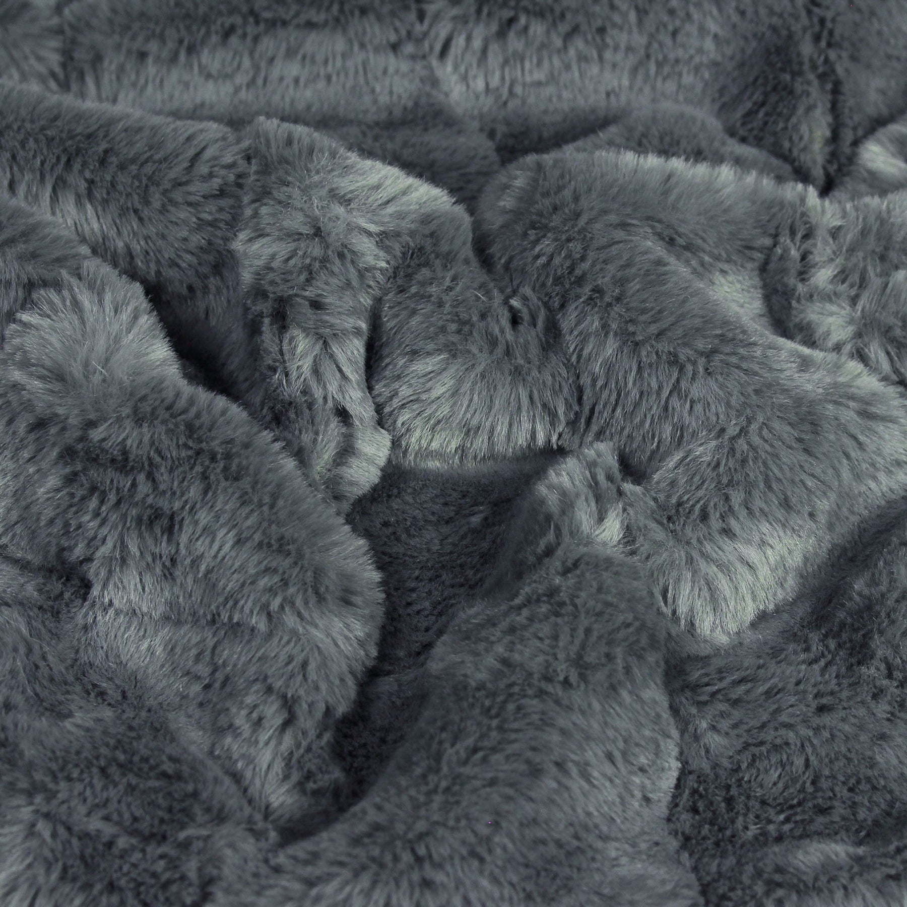 Paoletti Empress Faux Fur 140cm x 200cm Throw Charcoal