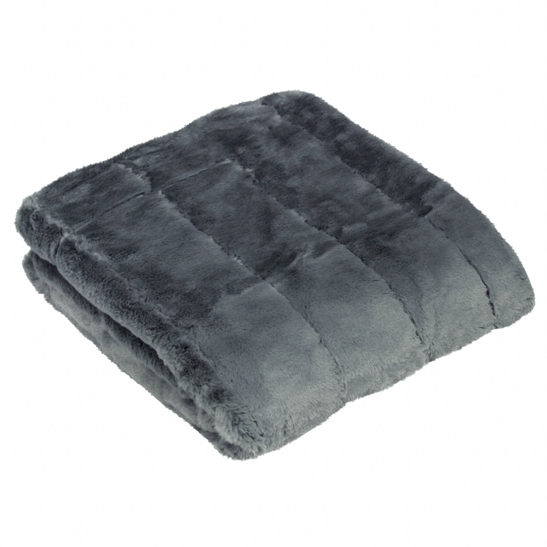 Paoletti Empress Faux Fur 140cm x 200cm Throw Charcoal